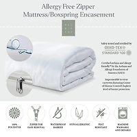 Ella Jayne Allergy Free Zipper Mattress or Box Spring Encasement, 15IN to 18IN Depth
