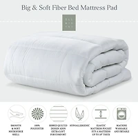 Ella Jayne Big & Soft Mattress Pad Fits 18IN Depth