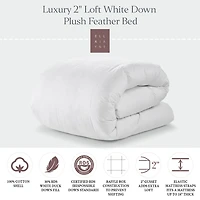 Ella Jayne Luxury White Down Plush Featherbed Mattress Topper