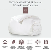 Ella Jayne Certified RDS White Down All Season Comforter with 100% Cotton Shell