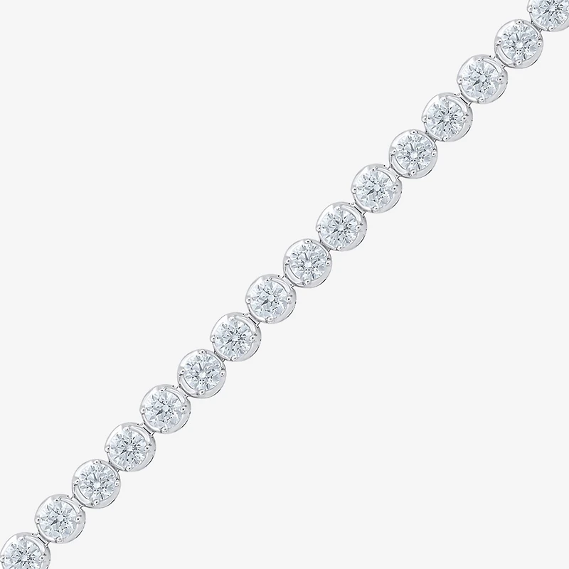 F / Vs2) Womens 8 Ct.T.W. Lab Grown White Diamond 10K Gold Inch Tennis Bracelet