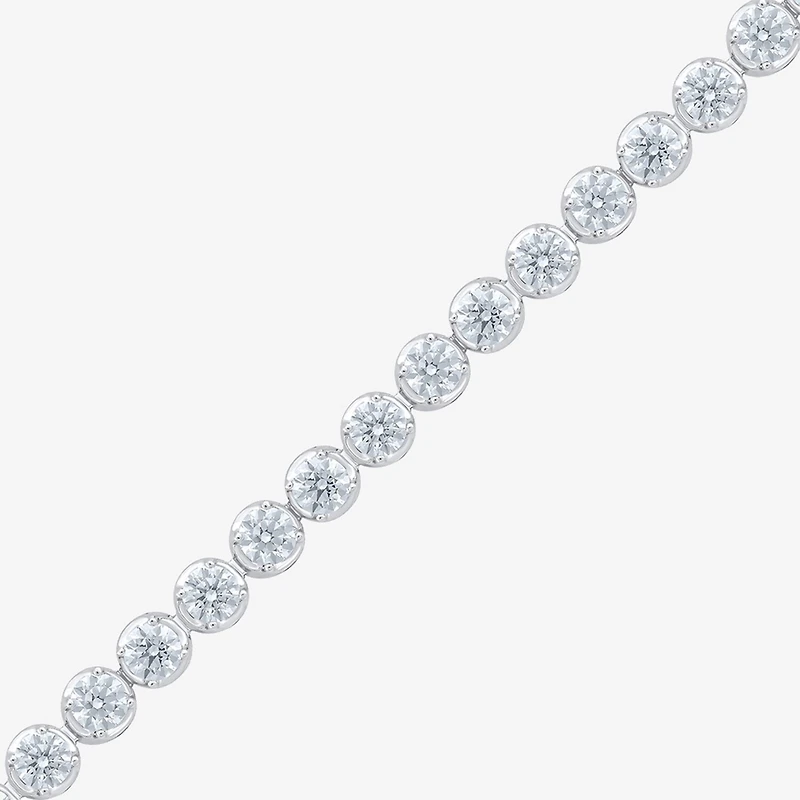 F / Vs2) Womens CT. T.W. Lab Grown White Diamond 10K Gold Inch Tennis Bracelet