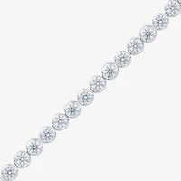 F / Vs2) Womens CT. T.W. Lab Grown White Diamond 10K Gold Inch Tennis Bracelet
