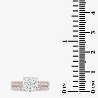 Signature By Modern Bride (G-H / Vs2-Si1) Womens 2 1/2 CT. T.W. Lab Grown White Diamond 14K Gold Cushion Side Stone Bridal Set