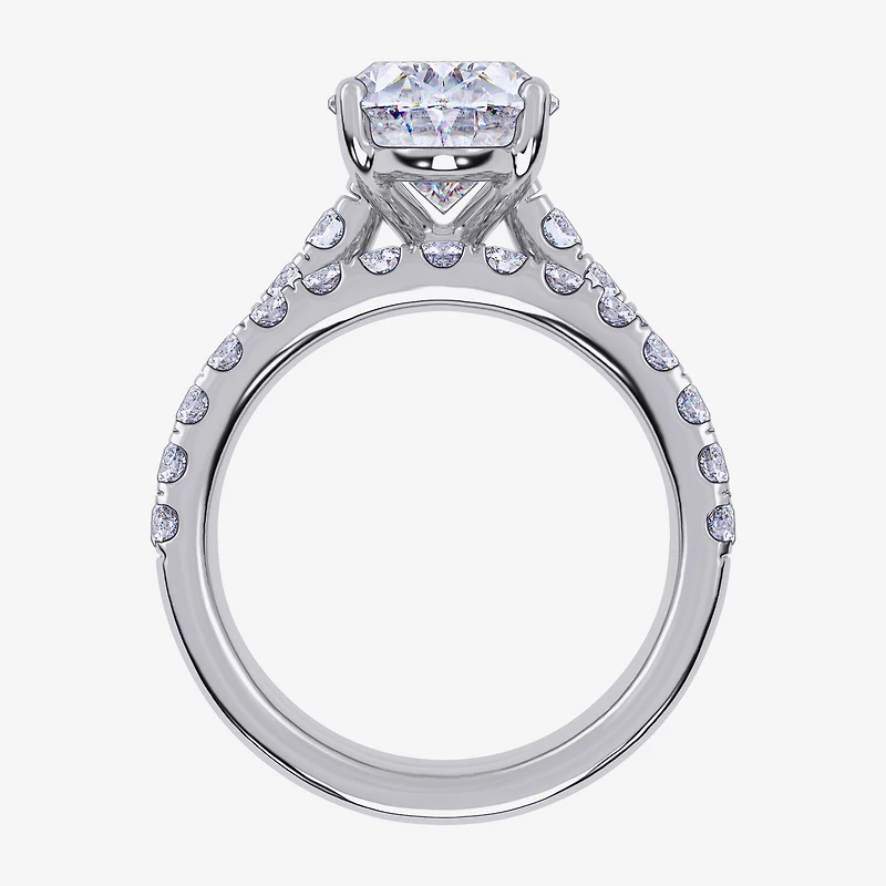 Signature By Modern Bride (G-H / Si1-Si2) Womens 4 CT. T.W. Lab Grown White Diamond 14K Gold Oval Side Stone Bridal Set