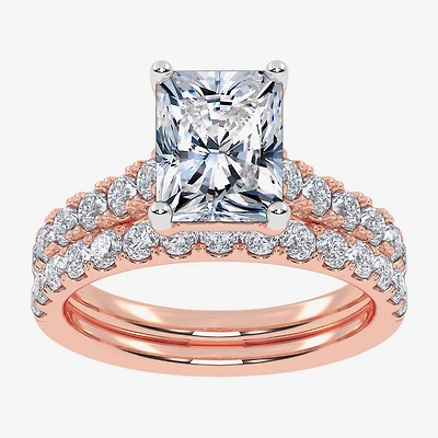 (G-H / Vs2-Si1) Womens 2 1/2 CT. T.W. Lab Grown White Diamond 14K Gold Side Stone Bridal Set