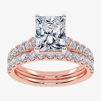 (G-H / Vs2-Si1) Womens 2 1/2 CT. T.W. Lab Grown White Diamond 14K Gold Side Stone Bridal Set