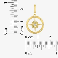 Charmed by Diamond Addiction Accent Compass (G-H / Si2- I1) White 14K Gold Over Silver Charm