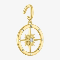 Charmed by Diamond Addiction Accent Compass (G-H / Si2- I1) White 14K Gold Over Silver Charm