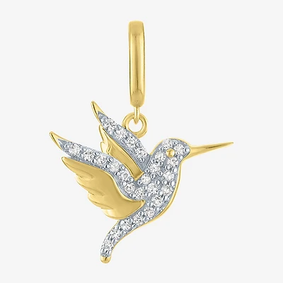 Charmed by Diamond Addiction 1/10 CT. T.W. Humming Bird (G-H / Si2- I1) White 14K Gold Over Silver Charm