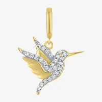 Charmed by Diamond Addiction 1/10 CT. T.W. Humming Bird (G-H / Si2- I1) White 14K Gold Over Silver Charm