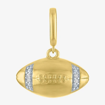 Charmed by Diamond Addiction Accent Football (G-H/ Si2-I1) White 14K Gold Over Silver Charm