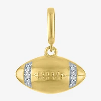 Charmed by Diamond Addiction Accent Football (G-H/ Si2-I1) White 14K Gold Over Silver Charm