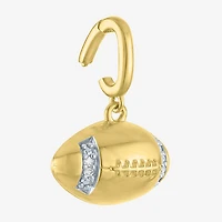 Charmed by Diamond Addiction Accent Football (G-H/ Si2-I1) White 14K Gold Over Silver Charm