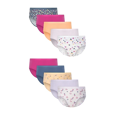 Hanes Big Kid Girls 10 Pack Briefs Gucsb1