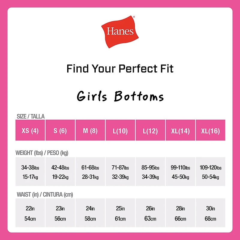 Hanes Big Kid Girls 10 Pack Briefs Gucsb1
