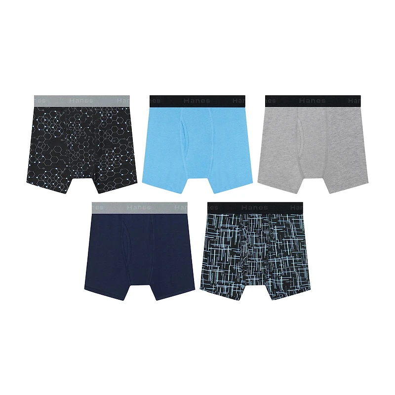 Hanes Big Kid Boys 5 Pack Boxer Briefs Bu3bp5
