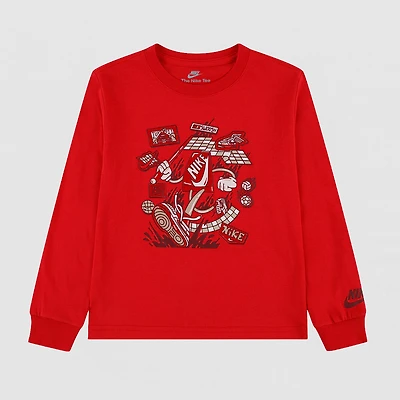 Nike Little Boys Crew Neck Long Sleeve Regular Fit Graphic T-Shirt