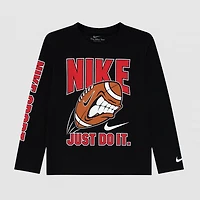 Nike Little Boys Crew Neck Long Sleeve Regular Fit Graphic T-Shirt