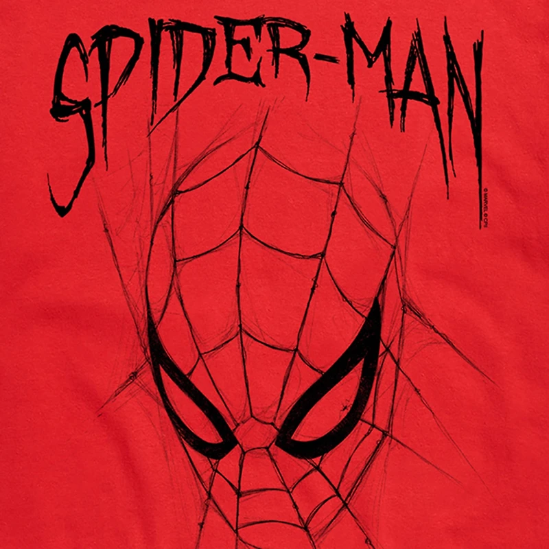 Brand New Day Sketched Mens Crew Neck Short Sleeve Regular Fit Spiderman Graphic T-Shirt