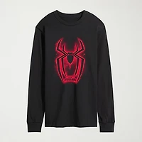 Brand New Day Spraypaint Spider Mens Crew Neck Long Sleeve Regular Fit Spiderman Graphic T-Shirt
