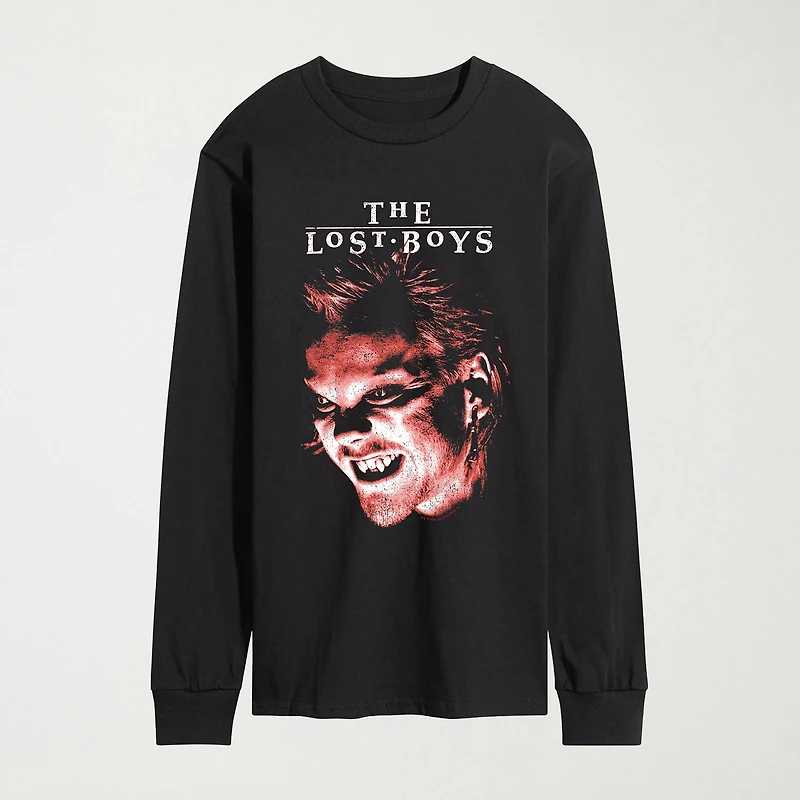 The Lost Boys Vampire David Mens Crew Neck Long Sleeve Regular Fit Graphic T-Shirt