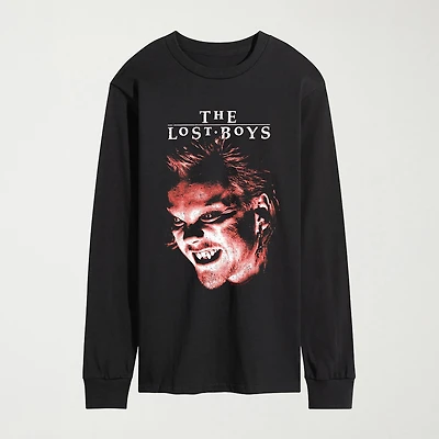The Lost Boys Vampire David Mens Crew Neck Long Sleeve Regular Fit Graphic T-Shirt