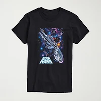 Millennium Falcon Space Mens Crew Neck Short Sleeve Regular Fit Star Wars Graphic T-Shirt