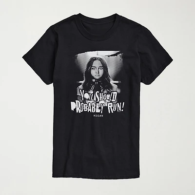 M3gan You Should Run Mens Crew Neck Short Sleeve Regular Fit Graphic T-Shirt