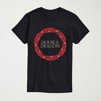 House Of Dragons Scale Logo Mens Crew Neck Short Sleeve Regular Fit Graphic T-Shirt