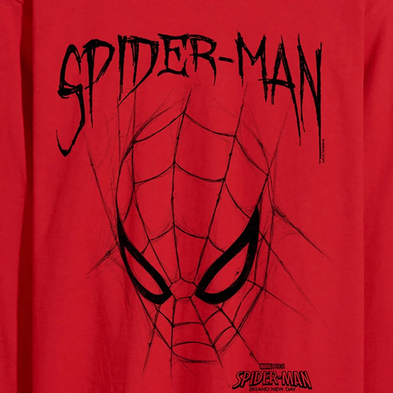 Brand New Day Sketched Mens Crew Neck Short Sleeve Regular Fit Spiderman Graphic T-Shirt