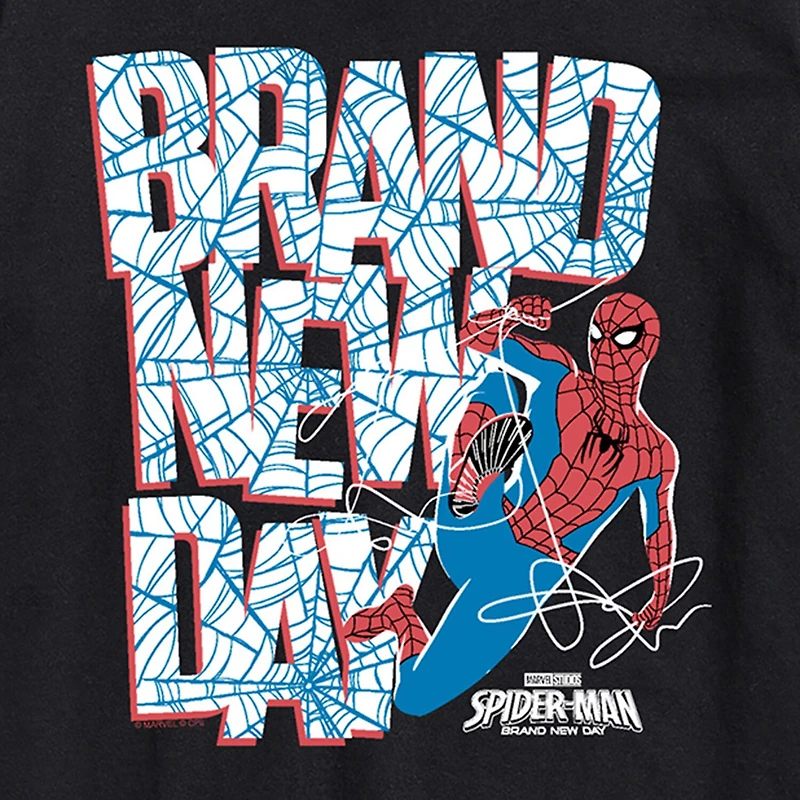 Brand New Day Web Mens Crew Neck Short Sleeve Regular Fit Spiderman Graphic T-Shirt