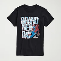 Brand New Day Web Mens Crew Neck Short Sleeve Regular Fit Spiderman Graphic T-Shirt