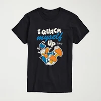 I Quack Myself Up Mens Crew Neck Short Sleeve Regular Fit Donald Duck Graphic T-Shirt