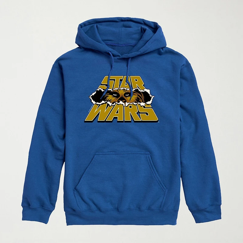 Chewbacca Logo Rip Mens Long Sleeve Star Wars Hoodie