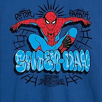 Brand New Day Peter Parker Mens Crew Neck Long Sleeve Regular Fit Spiderman Graphic T-Shirt