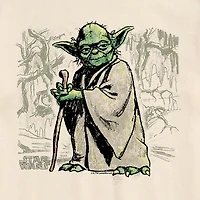 Yoda Sketch Mens Crew Neck Short Sleeve Regular Fit Star Wars Graphic T-Shirt