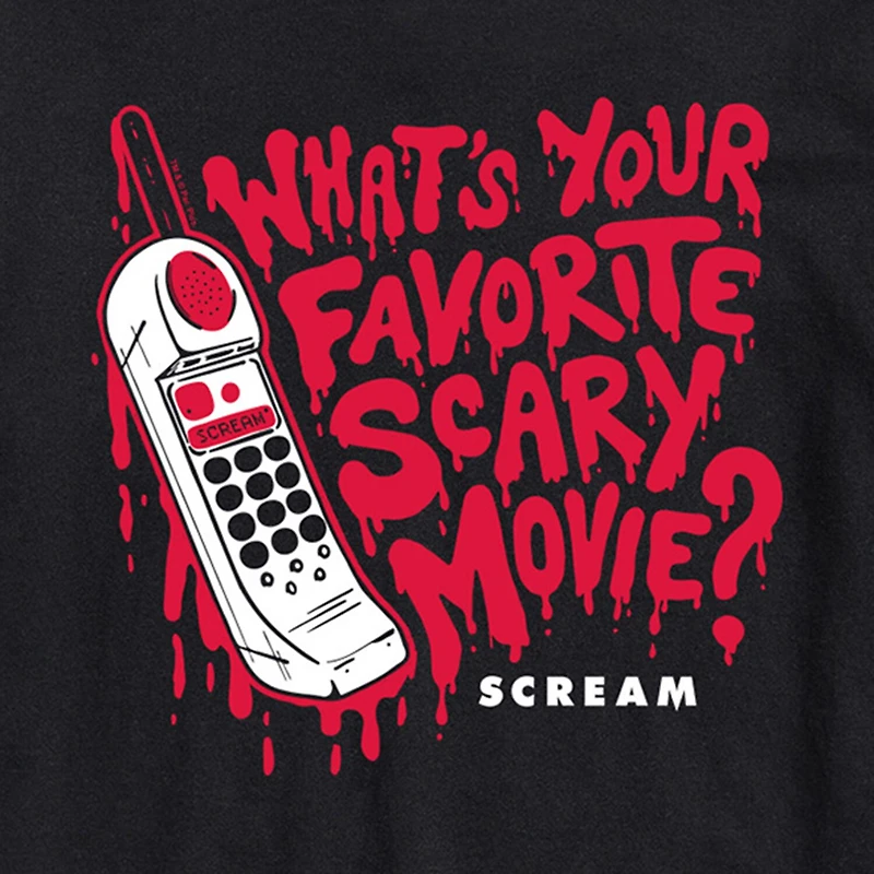 Scream Favorite Scary Movie Mens Crew Neck Short Sleeve Regular Fit Graphic T-Shirt