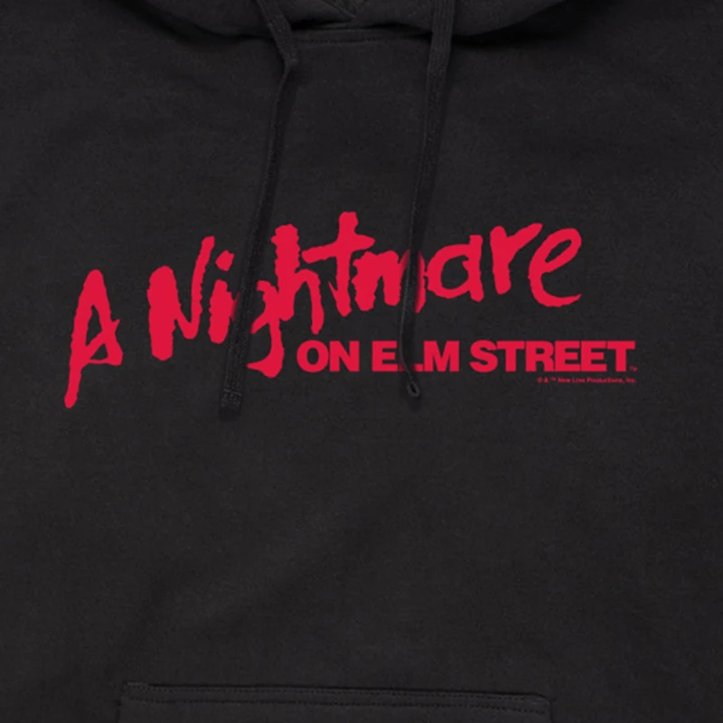 Nightmare On Elm Street Logo Mens Long Sleeve Freddy Hoodie