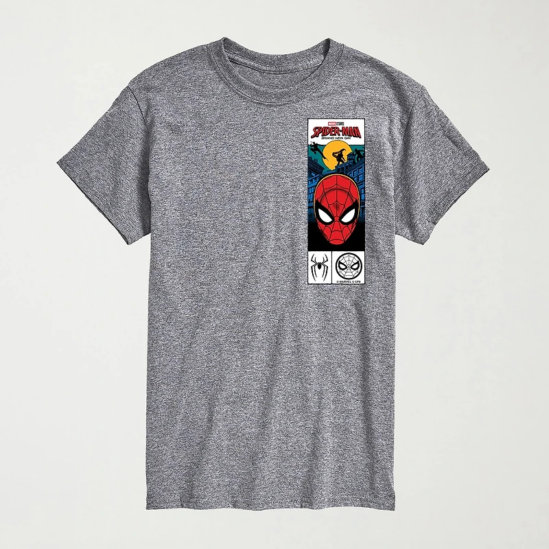 Brand New Day Mask Mens Crew Neck Short Sleeve Regular Fit Spiderman Graphic T-Shirt