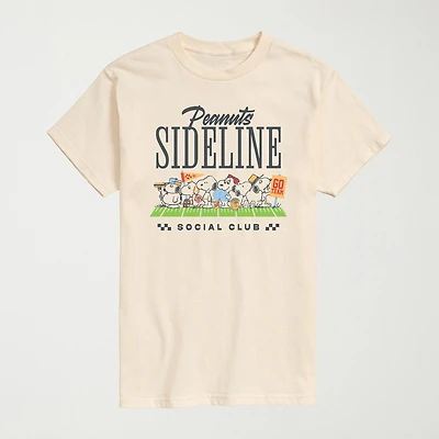Sideline Social Club Sports Mens Crew Neck Short Sleeve Regular Fit Peanuts Snoopy Graphic T-Shirt
