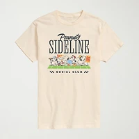 Sideline Social Club Sports Mens Crew Neck Short Sleeve Regular Fit Peanuts Snoopy Graphic T-Shirt