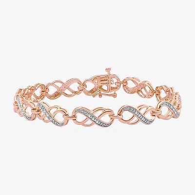F / Si1-Si2) Womens 1/ CT. T.W. Lab Grown White Diamond 14K Gold Over Brass 7.5 Inch Tennis Bracelet
