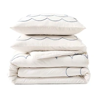 Peri Home Daydream Scallop 3-pc. Embroidered Duvet Cover Set