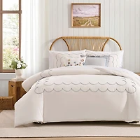 Peri Home Daydream Scallop 3-pc. Embroidered Duvet Cover Set