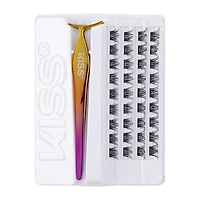 Kiss Lashes Impress Press-On Falsies Eyelash Clusters Kit Voluminous