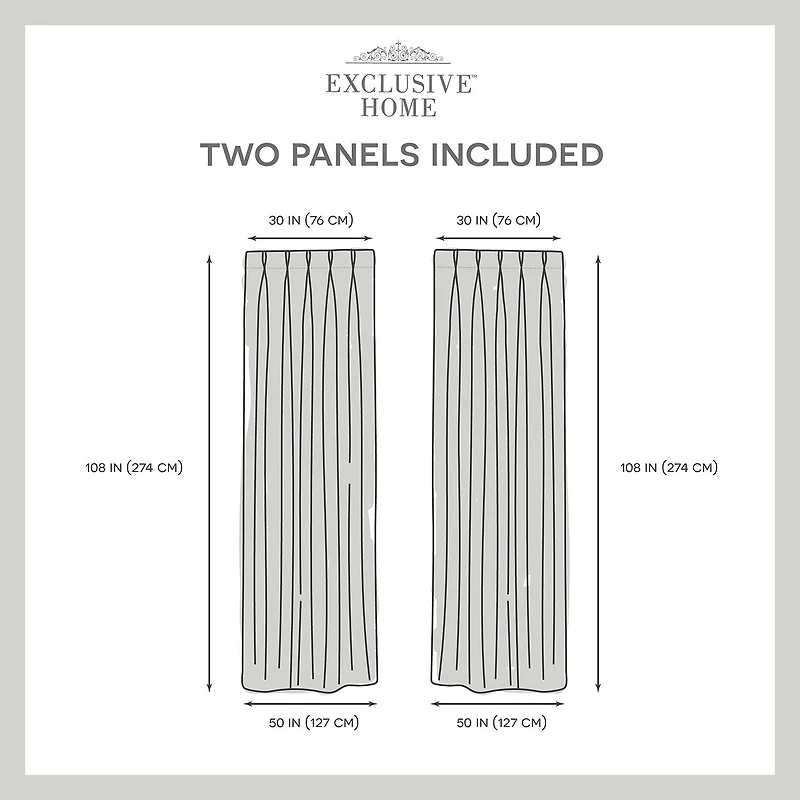 Exclusive Home Curtains Belgian Pinch Pleat Sheer Set of 2 Curtain Panel