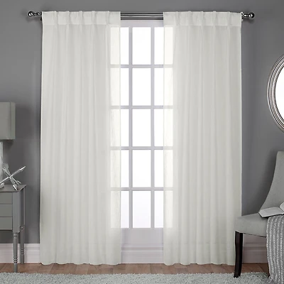 Exclusive Home Curtains Belgian Pinch Pleat Sheer Set of 2 Curtain Panel