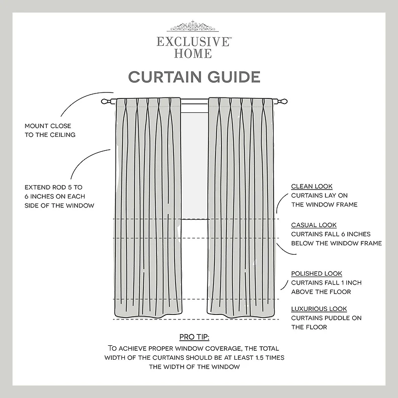 Exclusive Home Curtains Belgian Pinch Pleat Sheer Set of 2 Curtain Panel