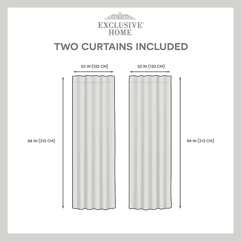 Exclusive Home Curtains Belgian Tab Top Sheer Set of 2 Curtain Panel